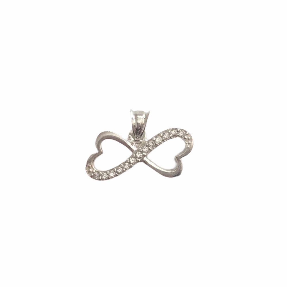 NWOT Sterling silver 925 heart infinity symbol pendant cubic zirconia